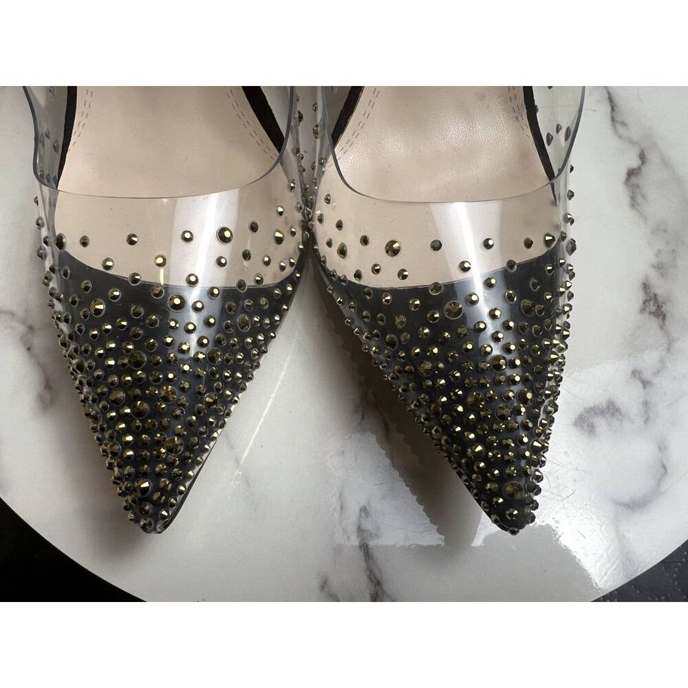 FSJ Women Studded Pointed Toe Transparent Pumps High Heels Pumps SZ 9.5:NWOB - Picture 11 of 11